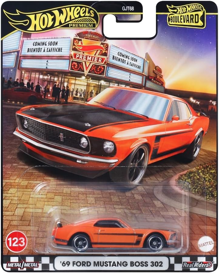 Mattel Hot Wheels - Αυτοκινητάκι Premium Boulevard, '69 Ford Mustang Boss 302 JBL20 (GJT68)