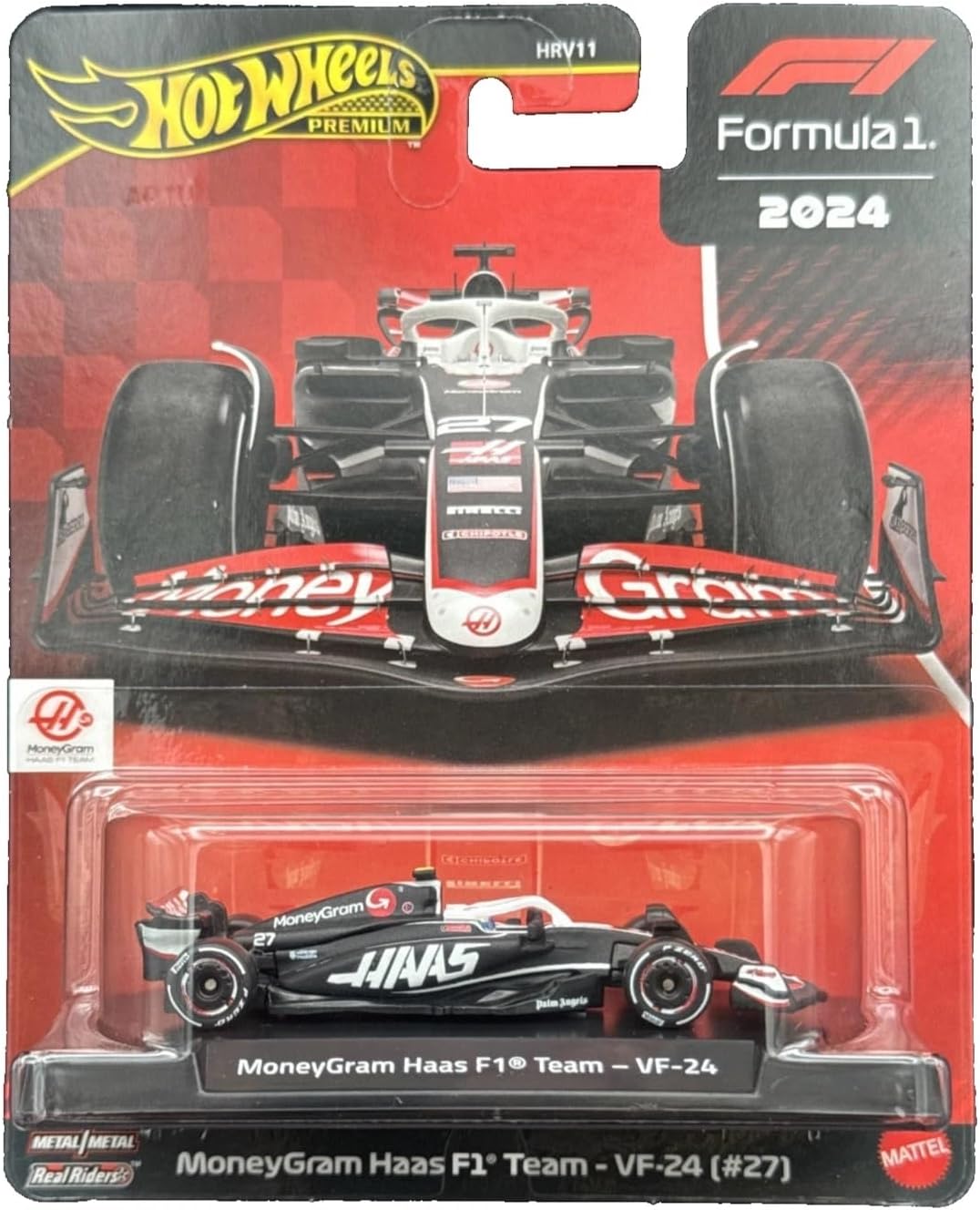 Mattel Hot Wheels - Premium Formula 1 2024, MoneyGram Haas F1 Team - VF-24 (#27) JBM22 (HRV11)
