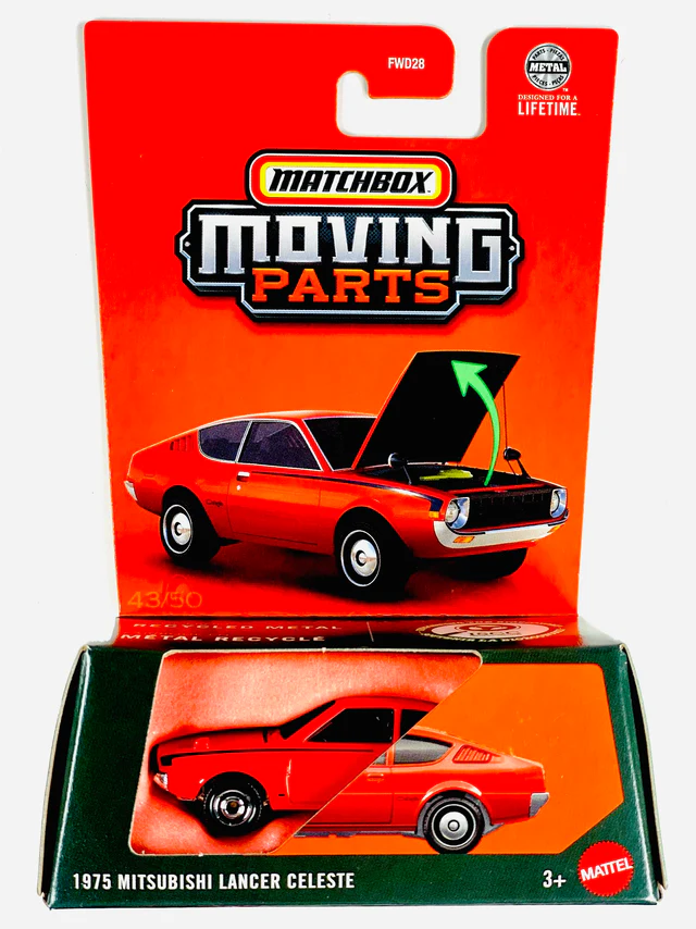 Mattel Matchbox - Moving Parts, 1975 Mitsubishi Lancer Celeste JBX01 (FWD28)