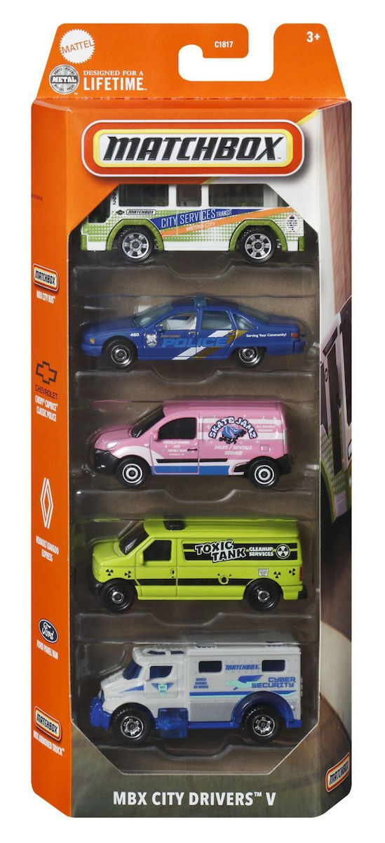 Mattel Matchbox - Αυτοκινητάκια Σετ Των 5, MBX City Drivers V JBX21 (C1817)