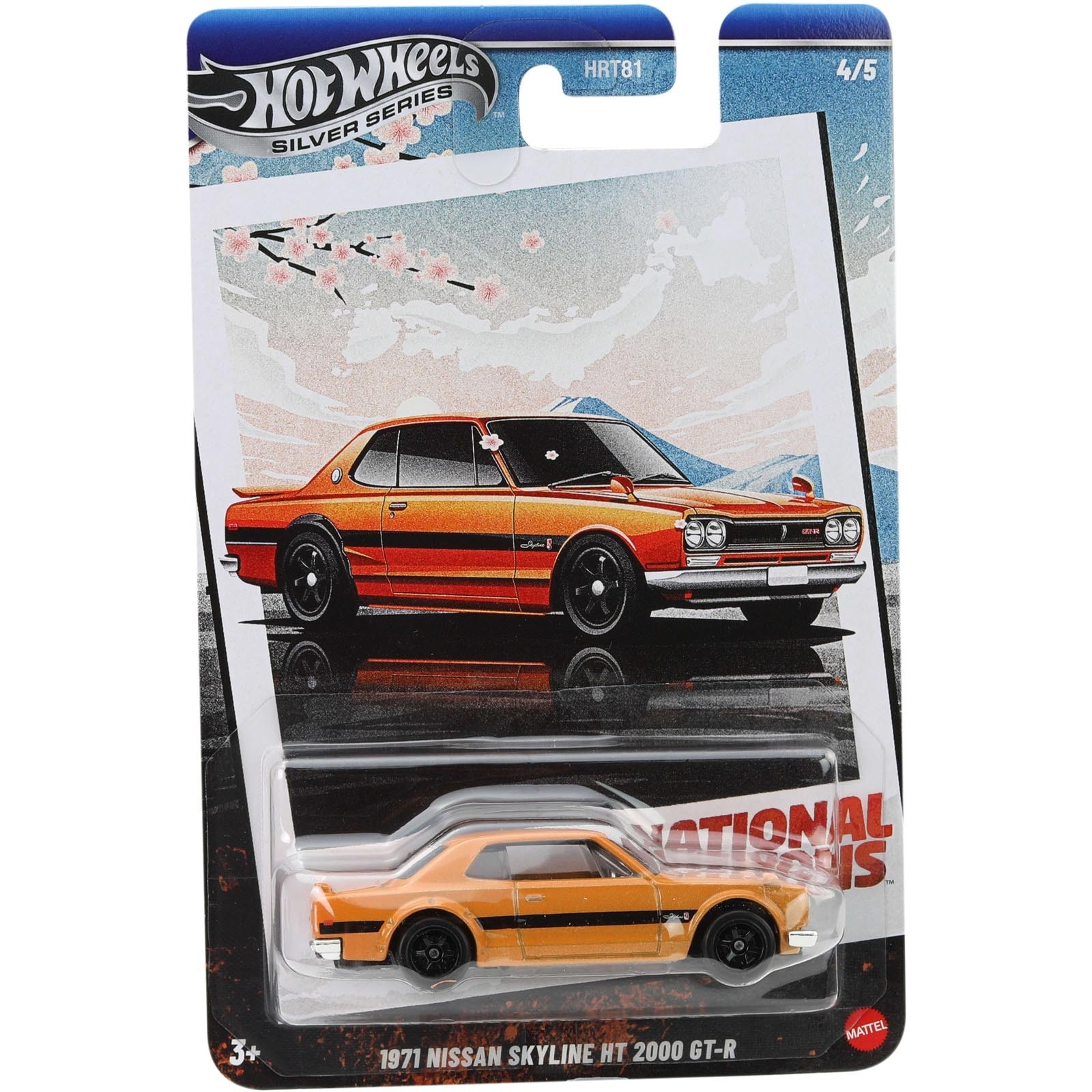 Mattel Hot Wheels – Αυτοκινητάκι, National Icons Silver Series, 1971 Nissan Skyline HT 2000 GT-R (4/5) JBY89 (HRT81)