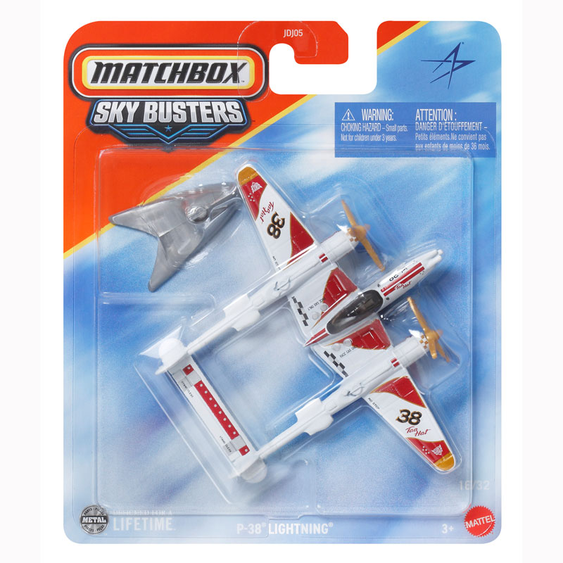 Mattel Matchbox - Αεροπλανάκι Sky Busters, P-38 Lightning (16/32) JCN02 (JDJ05)