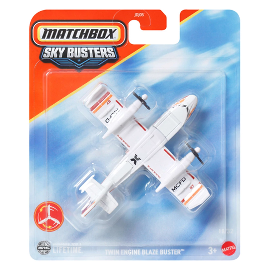 Mattel Matchbox - Αεροπλανάκι Sky Busters, Twin Engine Blaze Buster (18/32) JCN09 (JDJ05)