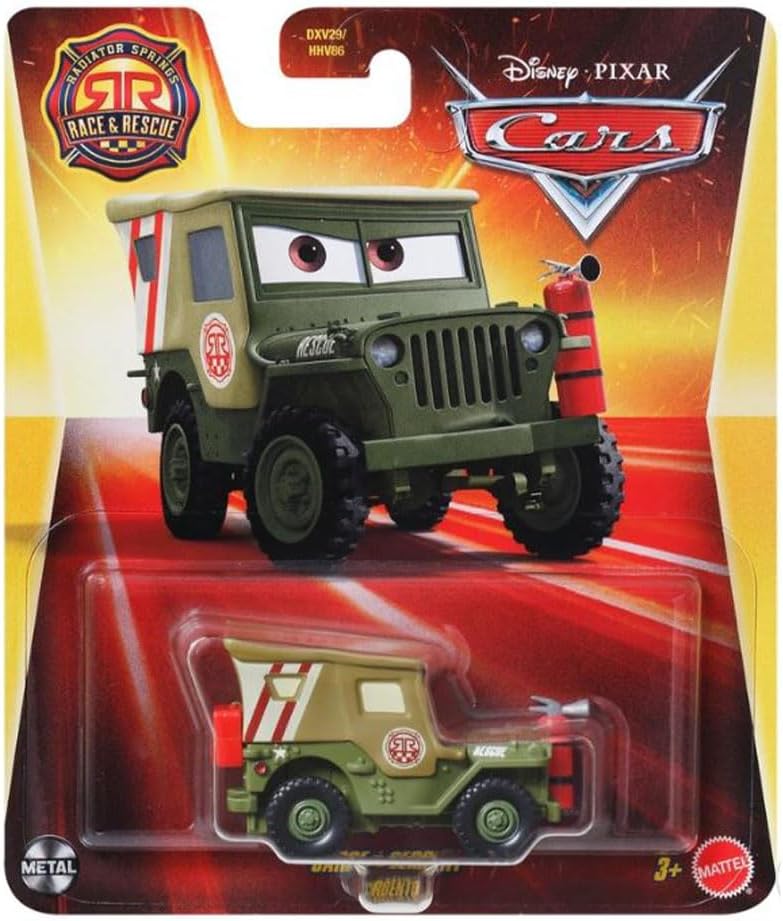 Mattel Cars - Αυτοκινητάκι, Race & Rescue Sarge - Sergent JDG58 (DXV29)