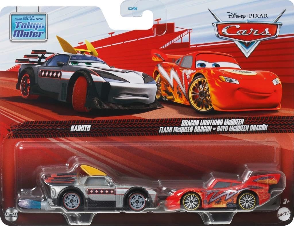 Mattel Cars - Σετ Με 2 Αυτοκινητάκια, Kabuto & Dragon Lightning McQueen JDH45 (DXV99)
