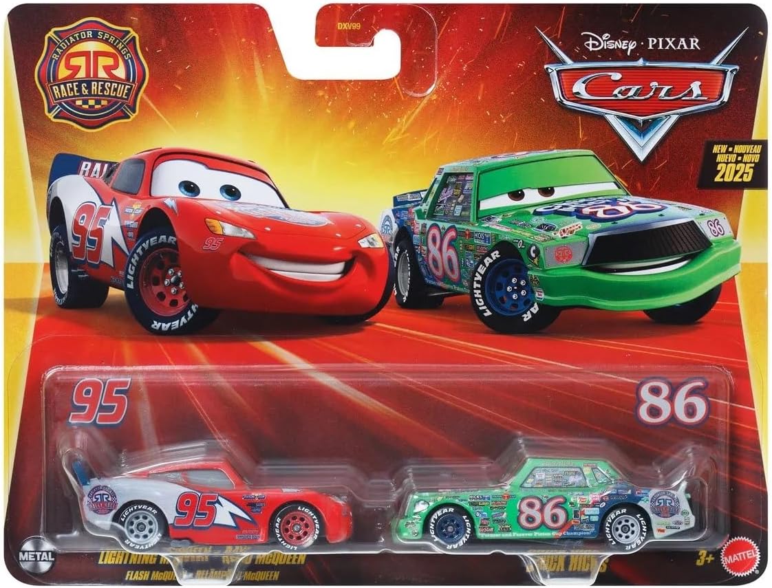 Mattel Cars - Σετ Με 2 Αυτοκινητάκια, Lightning Mcqueen & Chick Hicks JDH47 (DXV99)