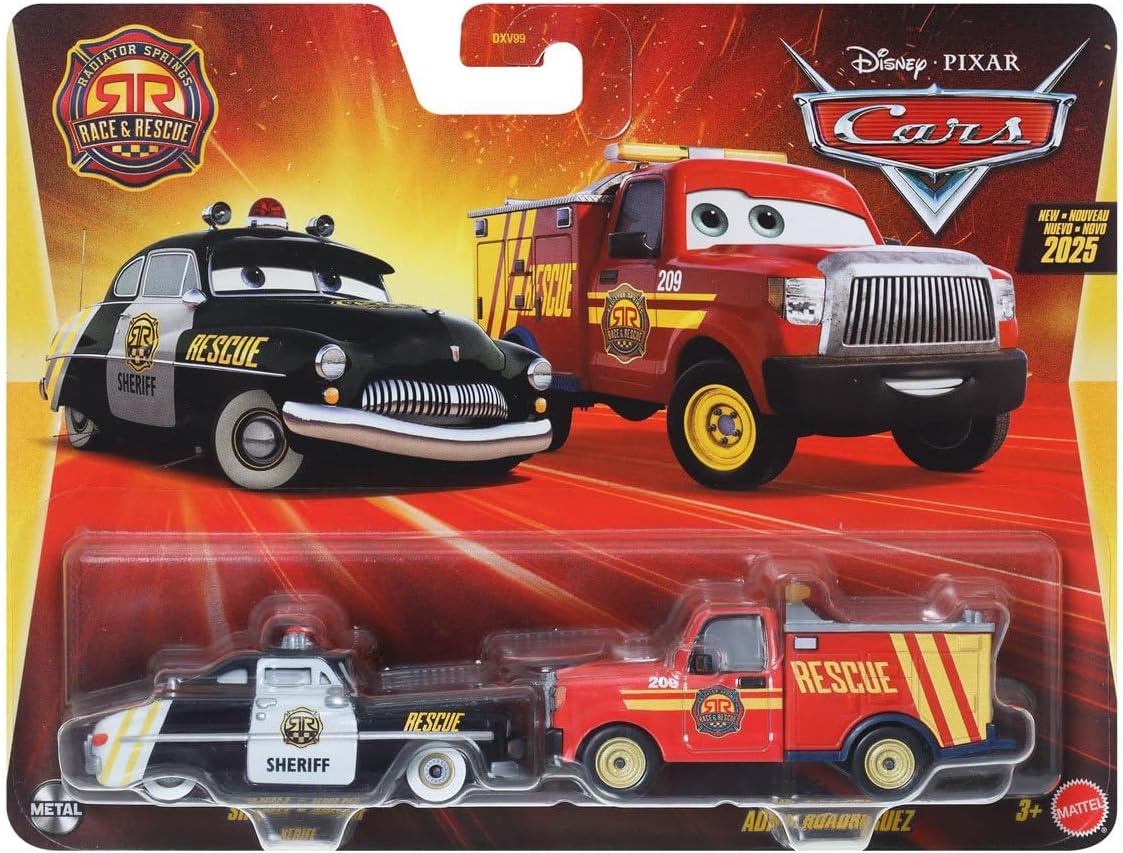 Mattel Cars - Σετ Με 2 Αυτοκινητάκια, Sheriff & Adam Roadriguez JDH49 (DXV99)