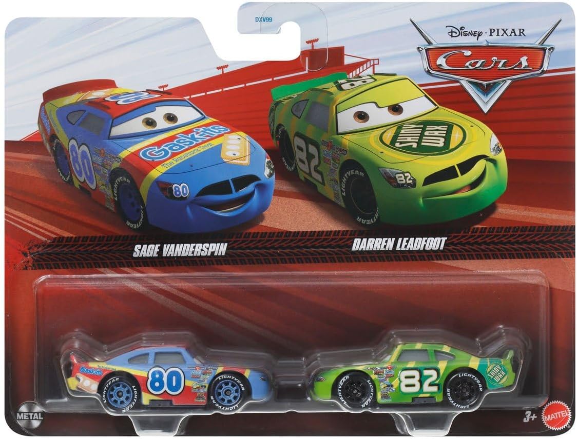 Mattel Cars - Σετ Με 2 Αυτοκινητάκια, Sage Vanderspin & Darren Leadfoot JDH52 (DXV99)