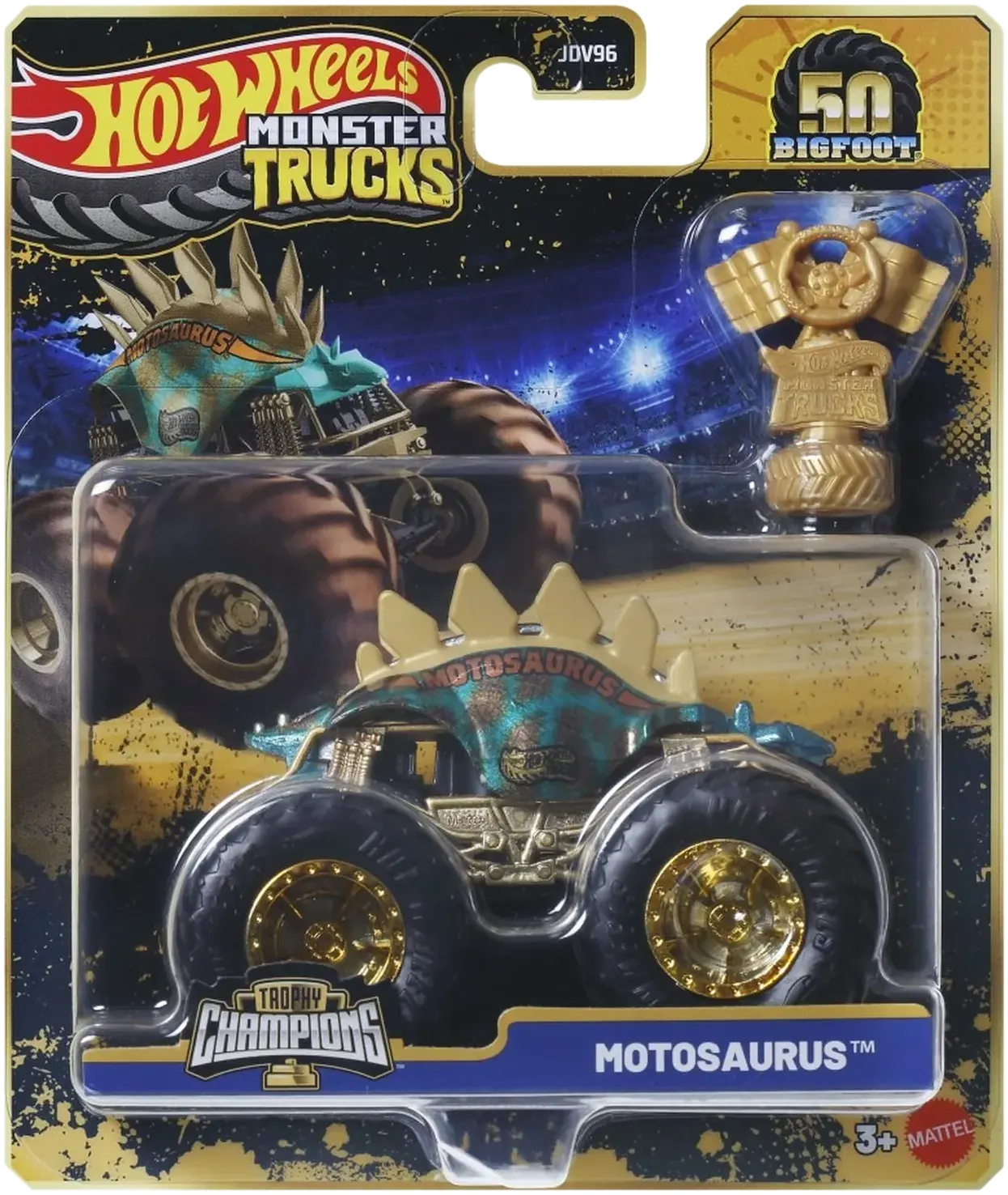 Mattel Hot Wheels - Monster Trucks, 50 Bigfoot Trophy Champions , Motosaurus JDW06 (JDV96)