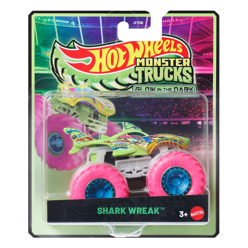 Mattel Hot Wheels - Monster Trucks, Glow In The Dark, Shark Wreak JFX14 (JFX08)