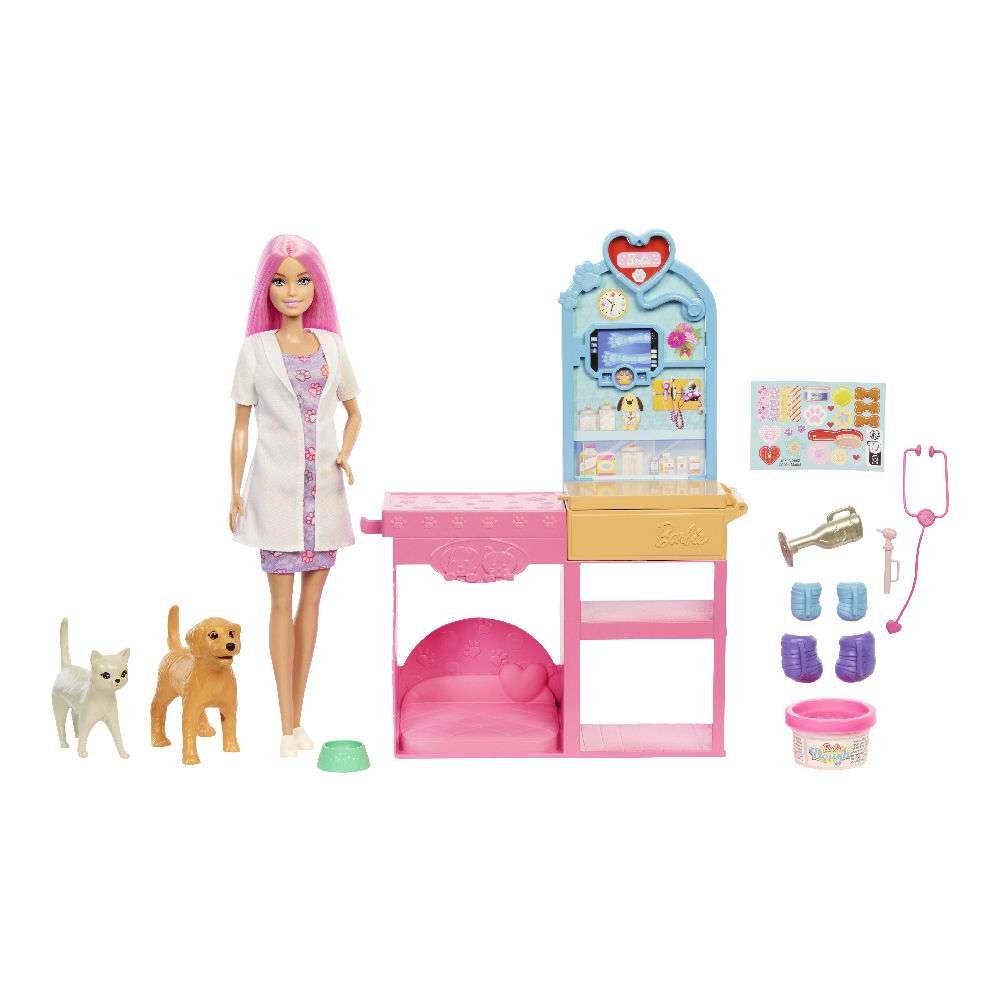 Mattel Barbie - Barbie Ιατρείο Για Ζωάκια JFX93