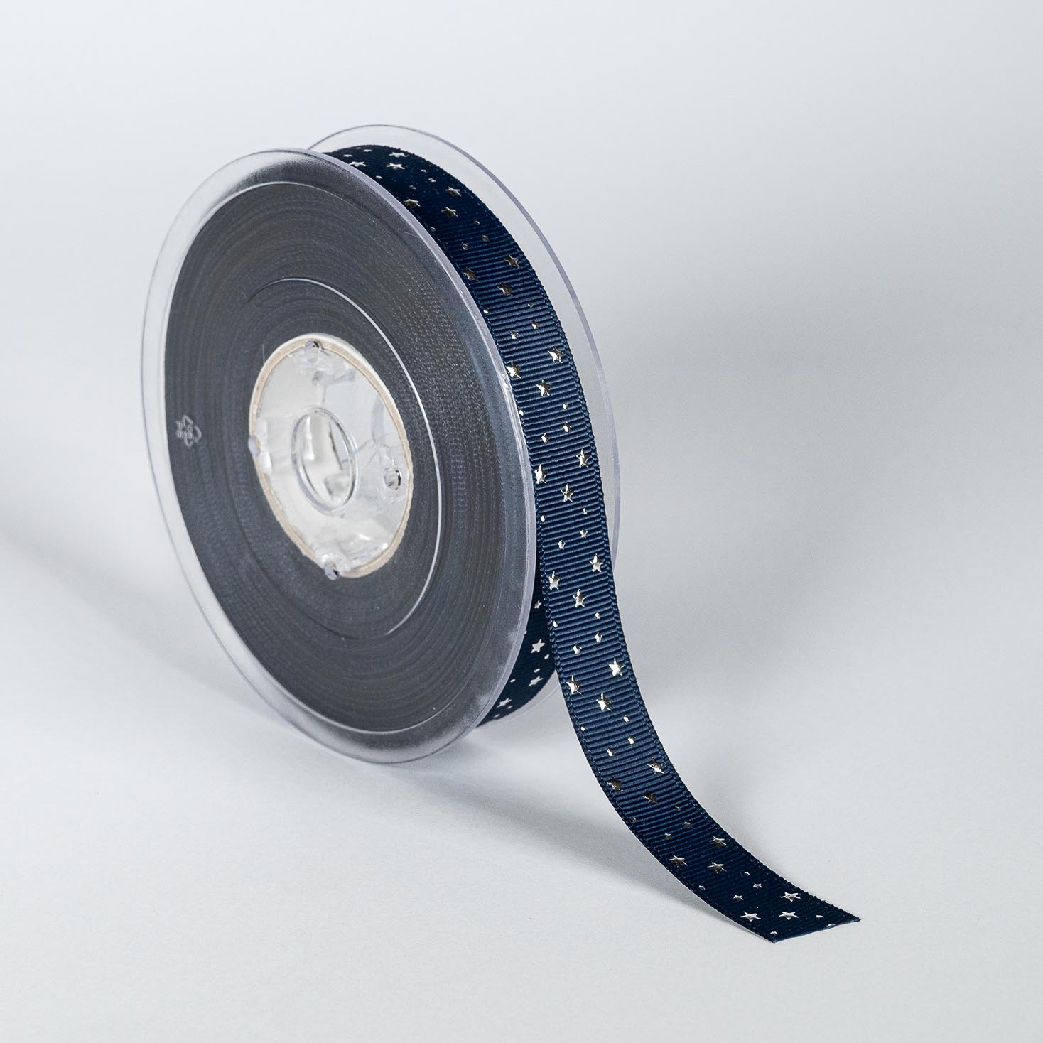 Kyriacou - Κορδέλα Gros 15mmX25M, Ανάγλυφη Μεταλλική, Stars, Blue/Silver JGROXSM1STA02-X15X25-4405XX