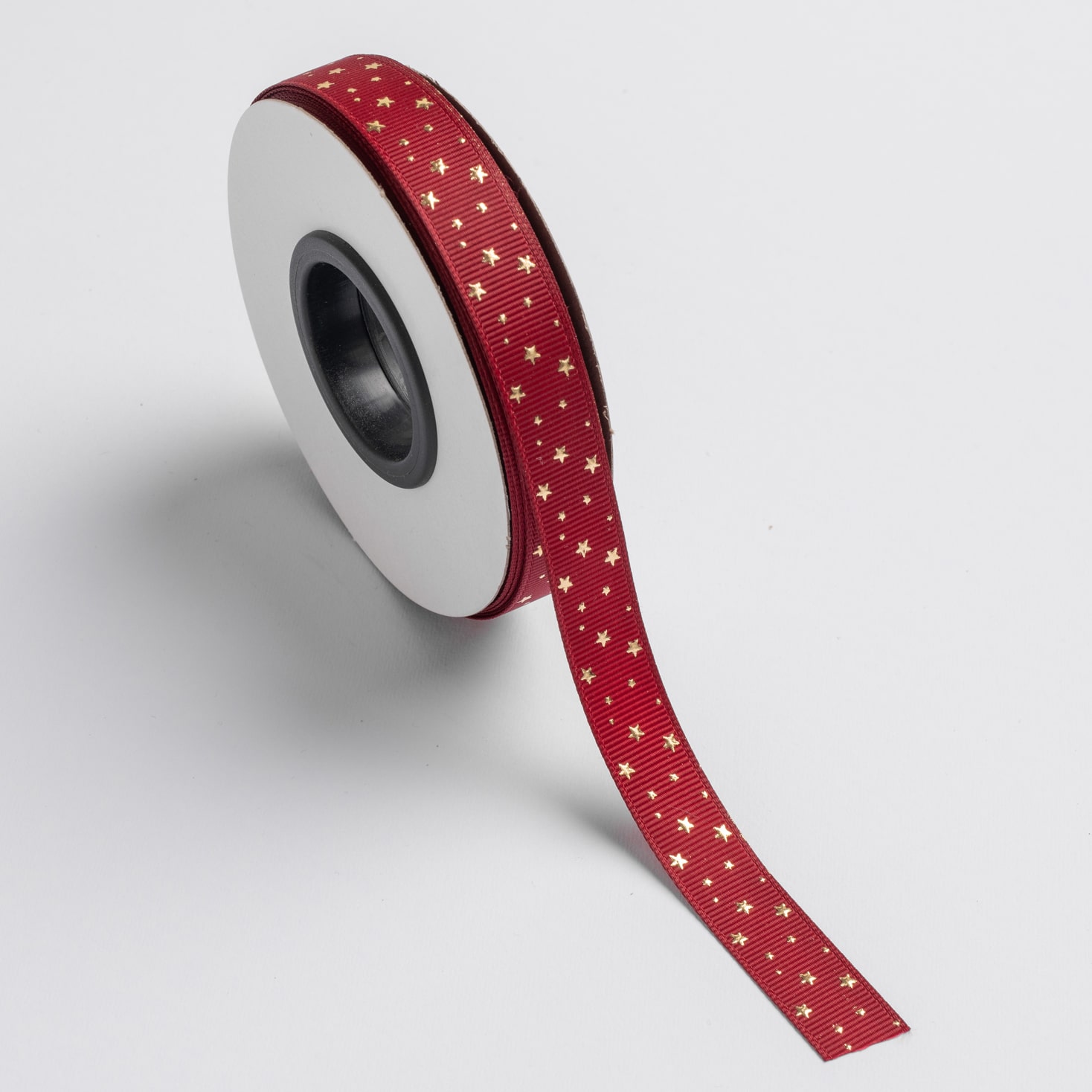 Kyriacou - Κορδέλα Gros 15mmX25M, Ανάγλυφη Μεταλλική, Stars, Burgundy/Gold JGROXSM1STA02-X15X25-7181XX