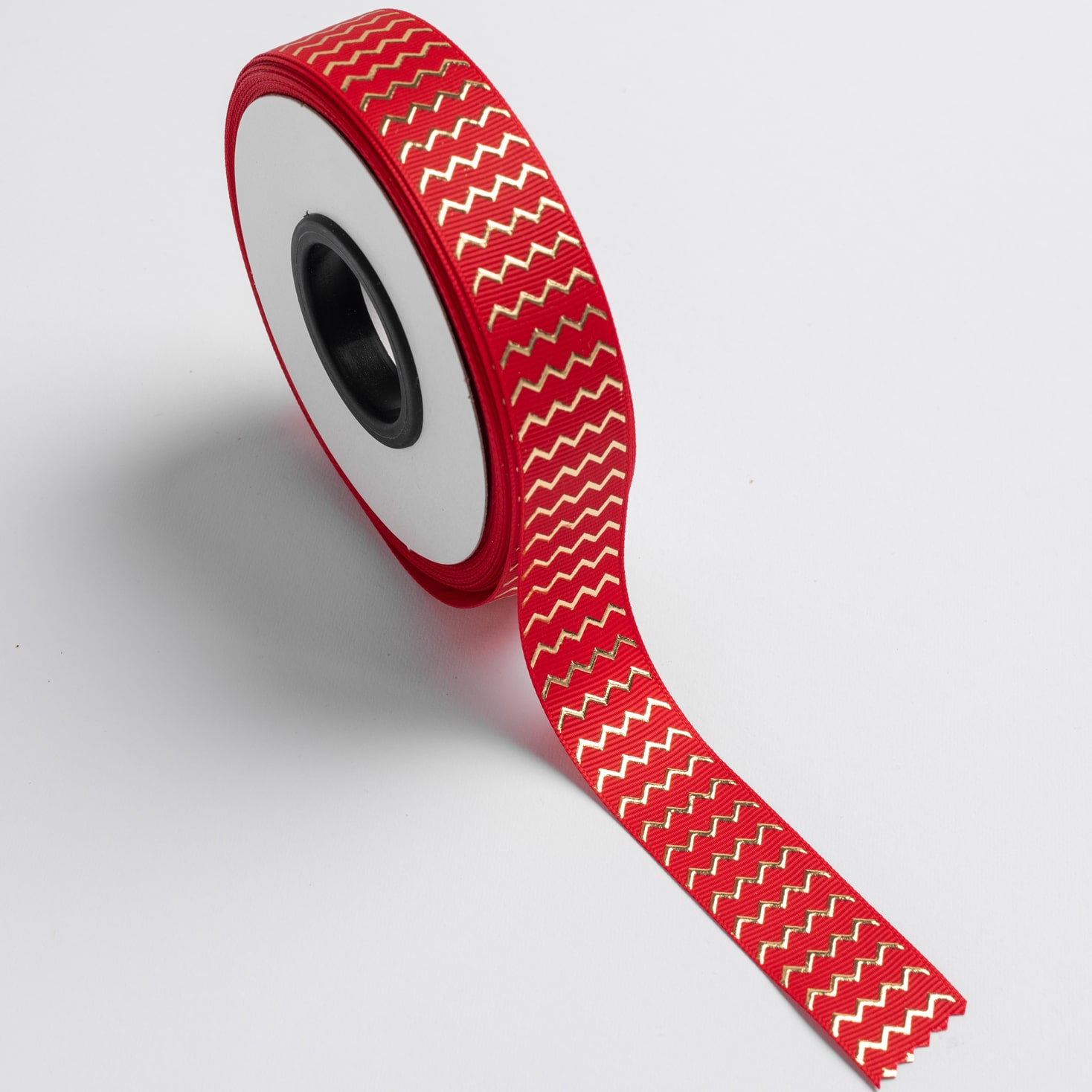 Kyriacou - Κορδέλα Gros Ανάγλυφη Μεταλλική, Μια Όψη 15mmX25M, Red / Gold JGROXSM1ZZ-X15X25-7080XX