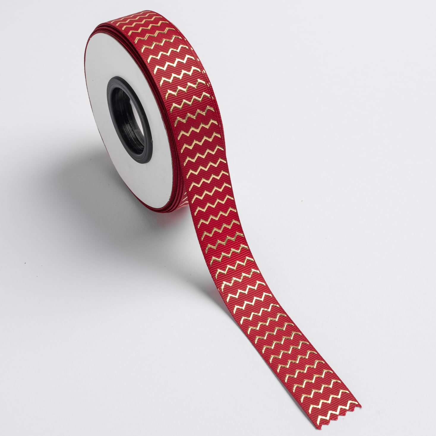 Kyriacou - Κορδέλα Gros Ανάγλυφη Μεταλλική, Μια Όψη 15mmX25M, Burgundy / Gold JGROXSM1ZZ-X15X25-7180XX