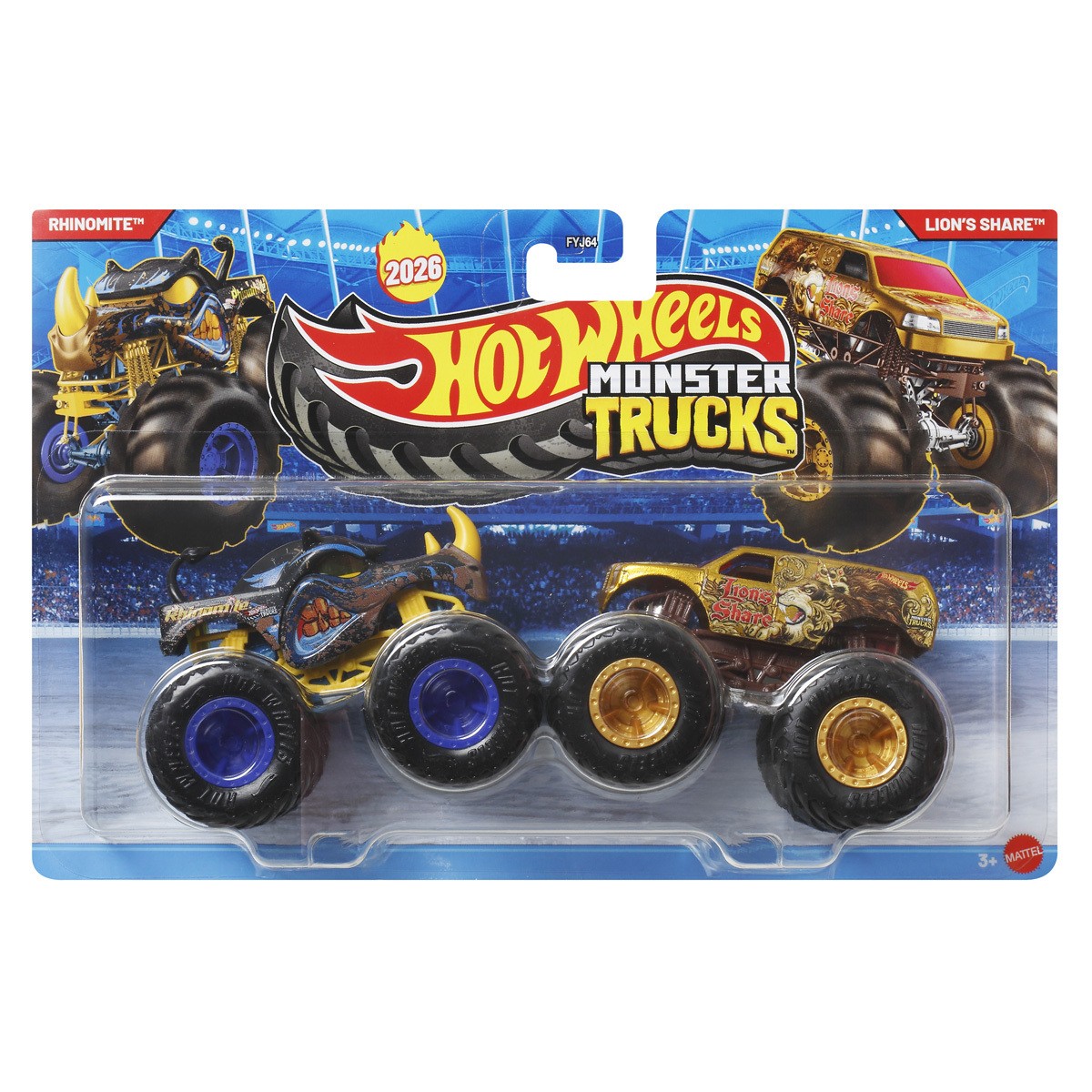 Mattel Hot Wheels - Monster Trucks, Rhinomite Vs Lion's Share JHY82 (FYJ64)