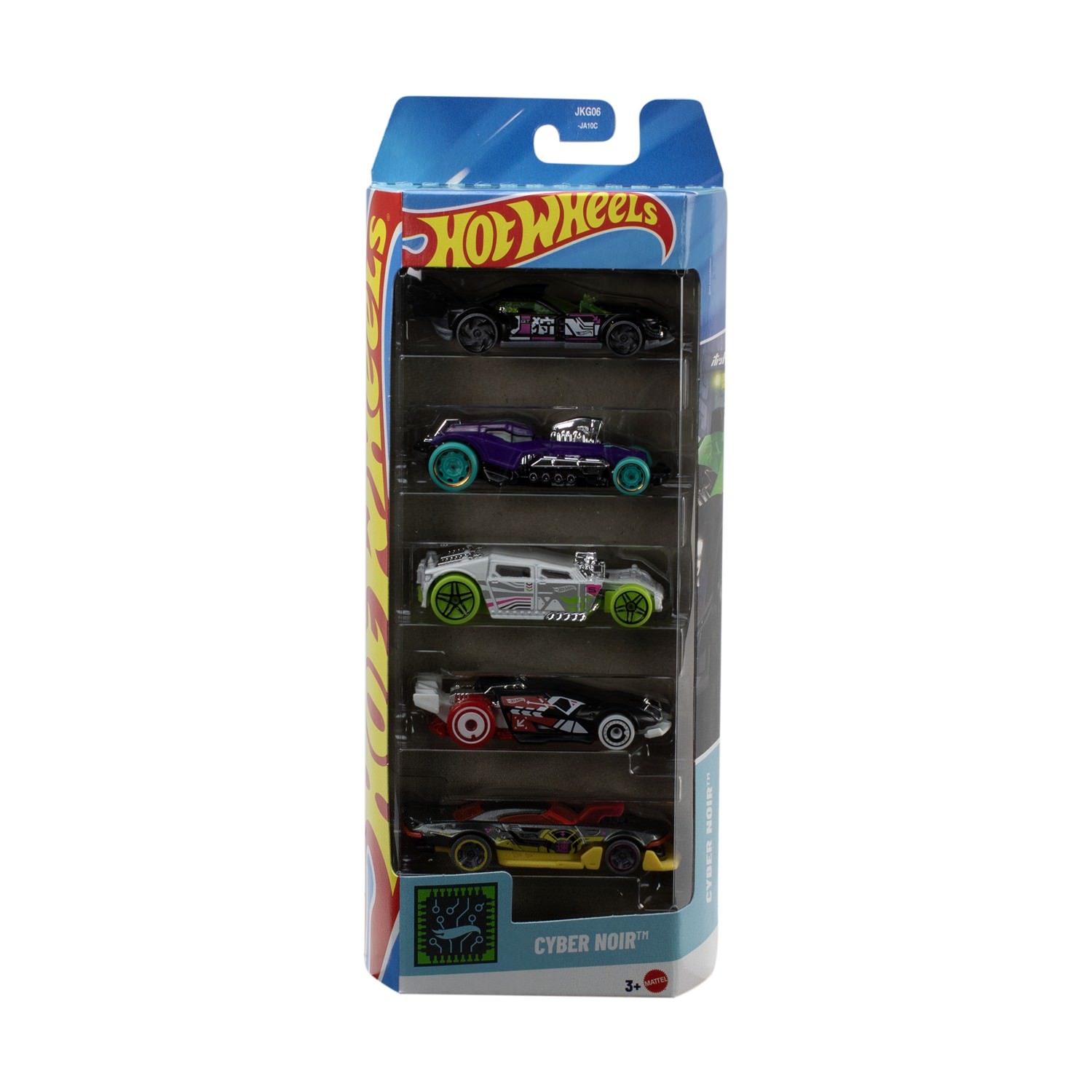 Mattel Hot Wheels – Αυτοκινητάκια 1:64 Σετ Των 5, Cyber Noir JKG06 (01806)