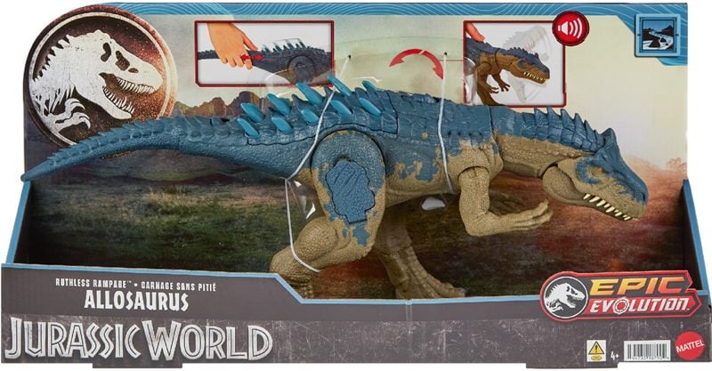 Mattel Jurassic World - Ruthless Rampagin Allosaurus Dinosaur Με Κίνηση Και Ήχο HRX50