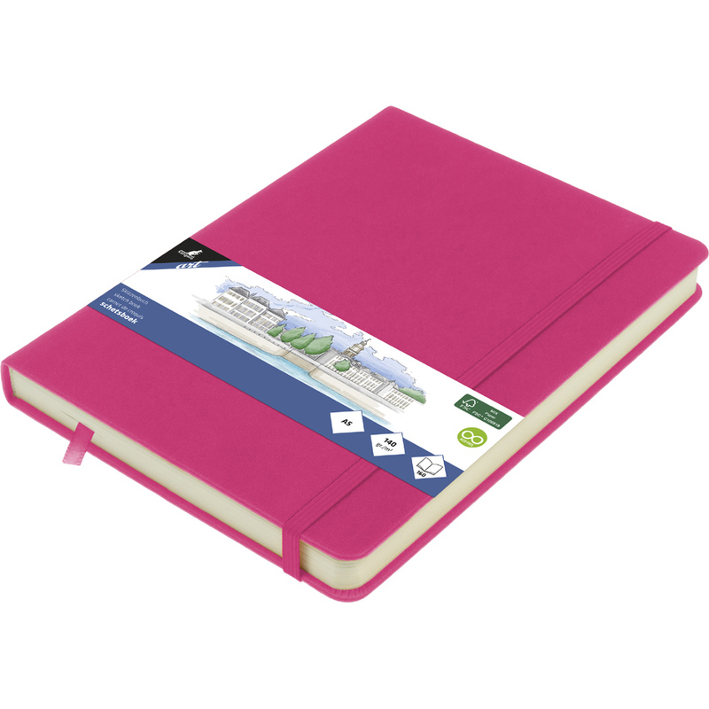 Kangaro - Sketchbook Με Σκληρό Εξώφυλλο Και Λάστιχο, Hot Pink A5 80 Φύλλα K-861290