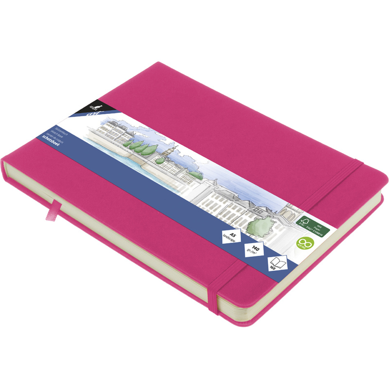 Kangaro - Sketchbook Με Σκληρό Εξώφυλλο Και Λάστιχο, Hot Pink A5 80 Φύλλα K-861310