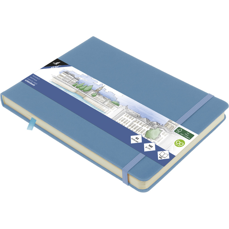 Kangaro - Sketchbook Με Σκληρό Εξώφυλλο Και Λάστιχο, Sky Blue A5 80 Φύλλα K-861315