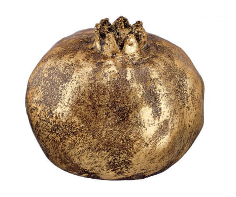 Adorex - Κεραμικό Ρόδι 3D, Μπρονζέ/Χρυσό 8x7cm M2229