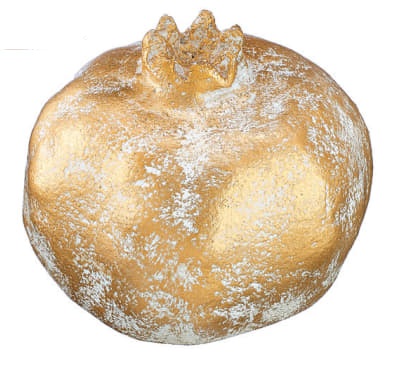 Adorex - Κεραμικό Ρόδι 3D, Λευκό/Χρυσό 8x7cm M2229