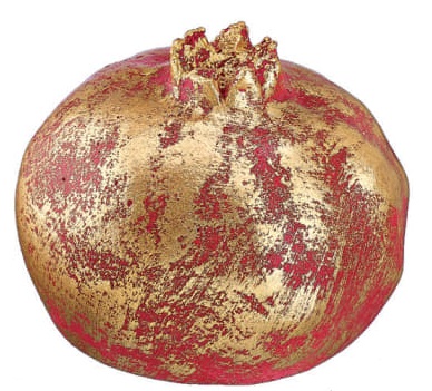 Adorex - Κεραμικό Ρόδι 3D, Κόκκινο/Χρυσό 8x7cm M2229