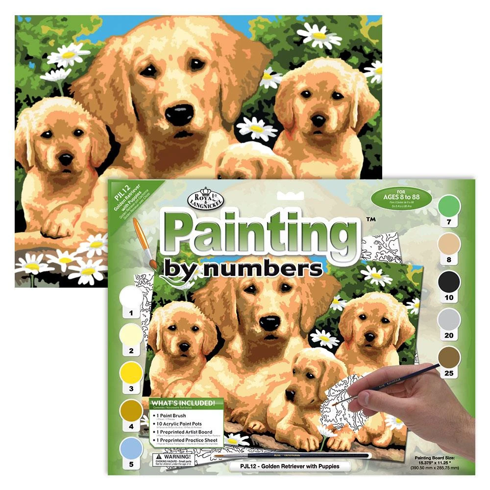 Royal & Langnickel - Painting By Numbers , Golden Retrievers PJL12-3T