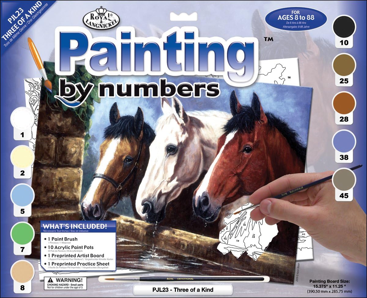 Royal & Langnickel - Painting By Numbers , Three Horses PJL23-3T