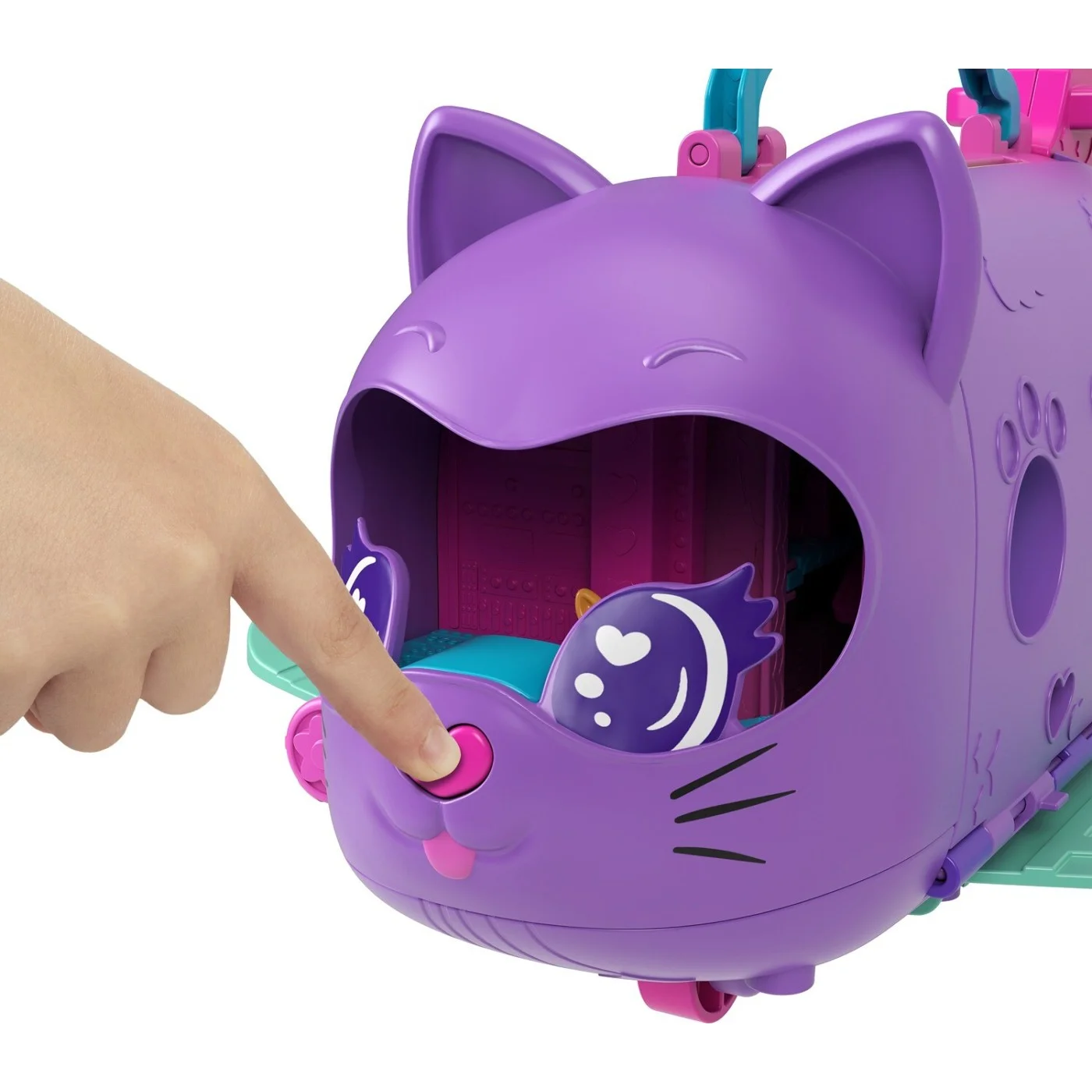 Mattel Polly Pocket Kitty Airways Αεροπλάνο Γατάκι Σετ Για Παιχνίδι Με Κούκλες HWP19