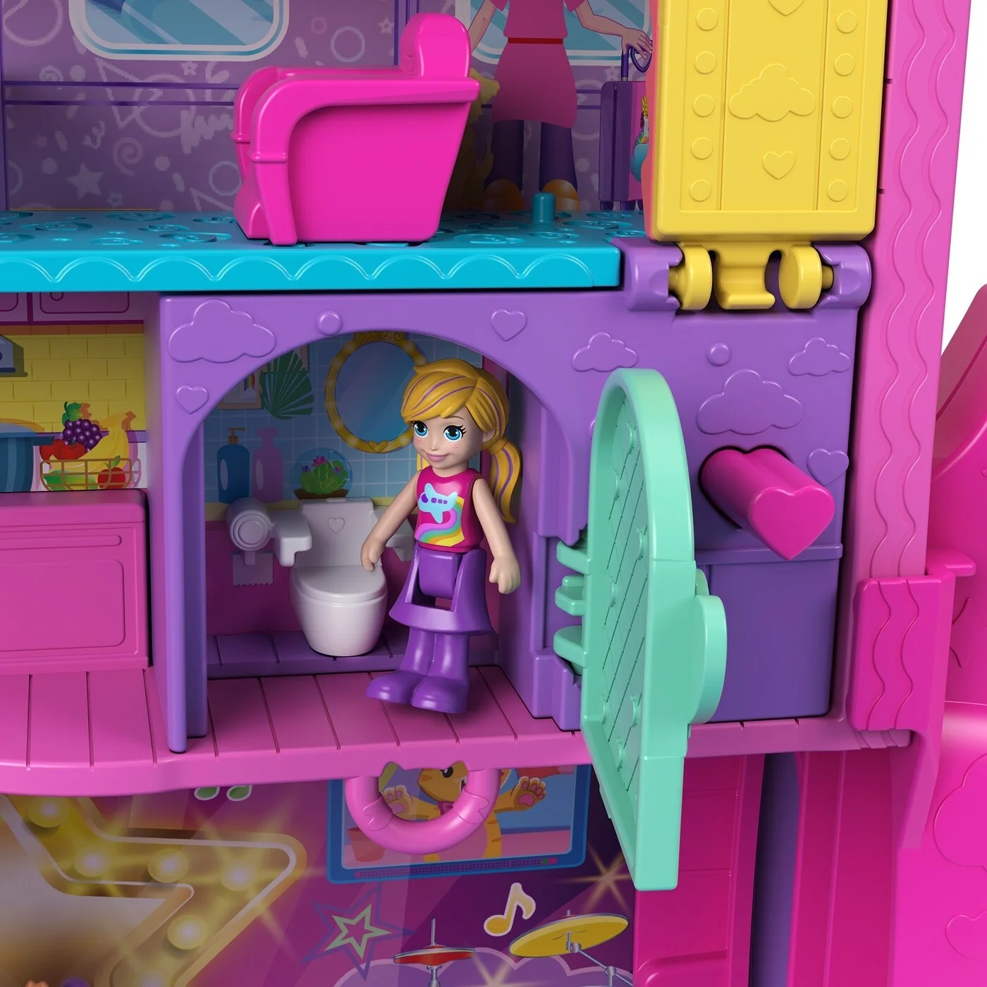 Mattel Polly Pocket Kitty Airways Αεροπλάνο Γατάκι Σετ Για Παιχνίδι Με Κούκλες HWP19