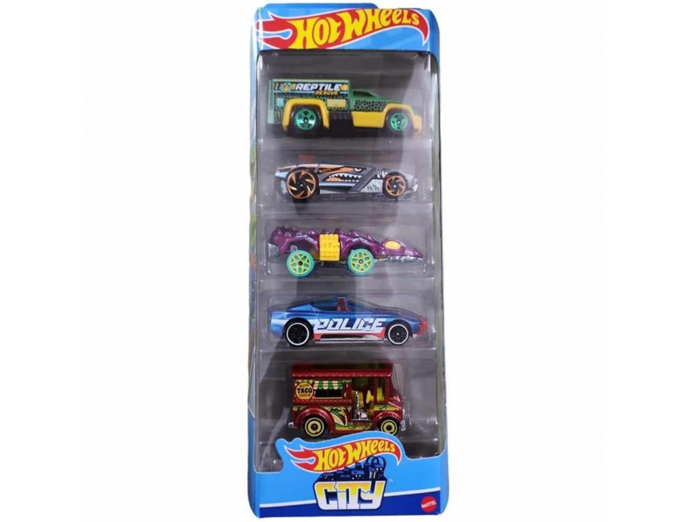Mattel Hot Wheels – Αυτοκινητάκια 1:64 Σετ Των 5, HW City HTV39 (01806)