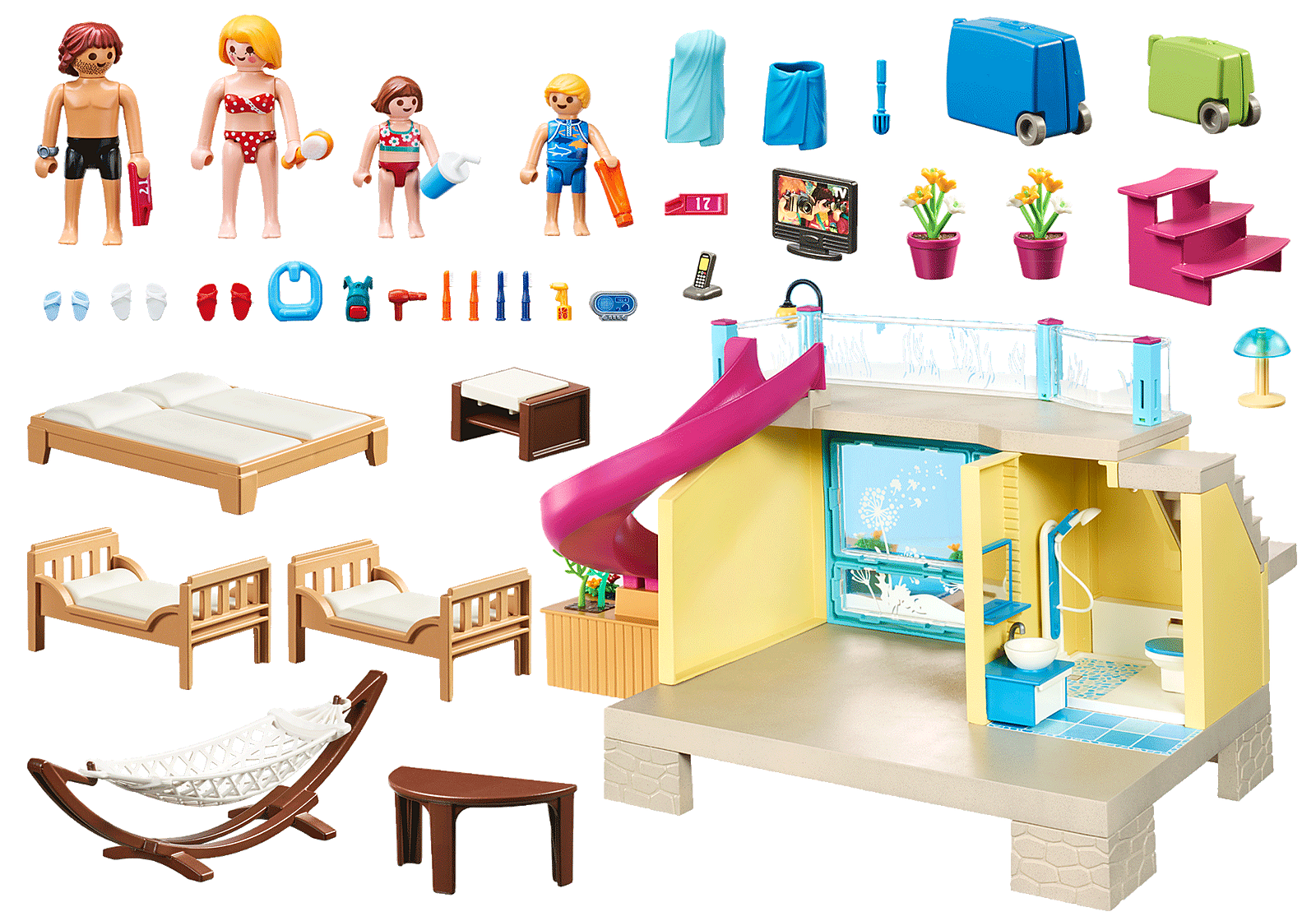 Playmobil Family Fun - Μπανγκαλόου Με Πισίνα 70435