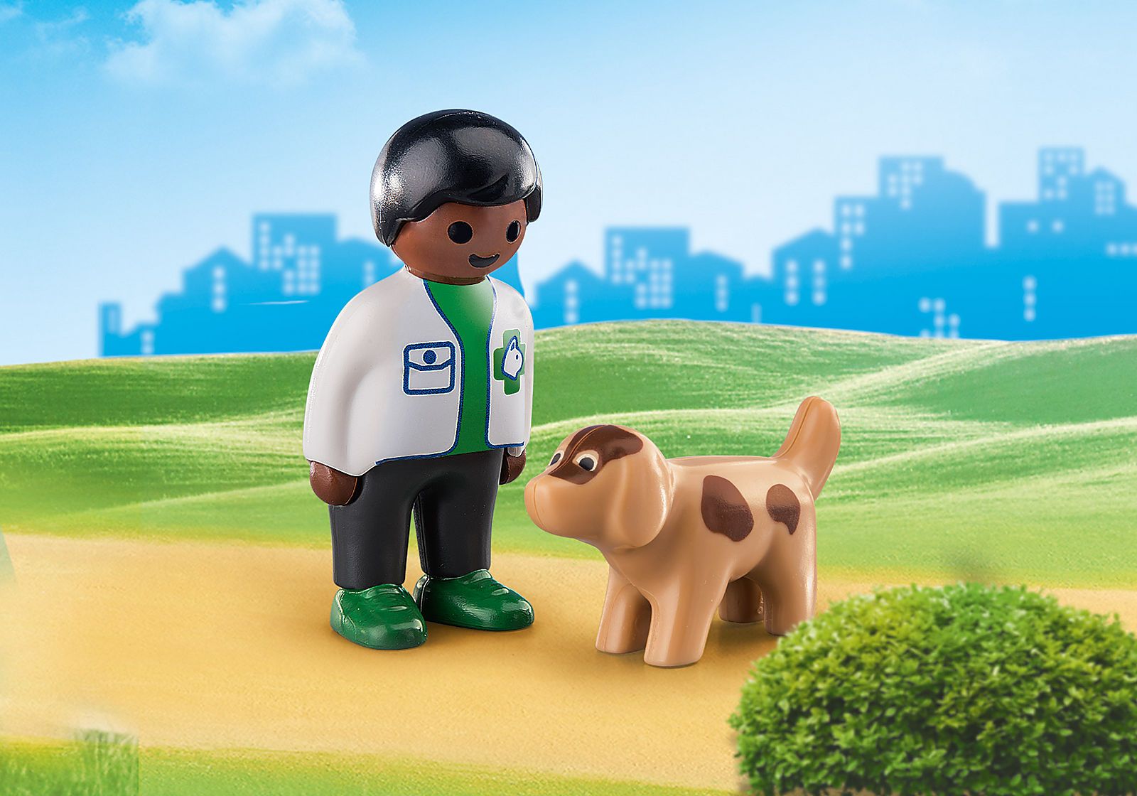 Playmobil 1.2.3 - Κτηνίατρος Με Σκυλάκι 70407