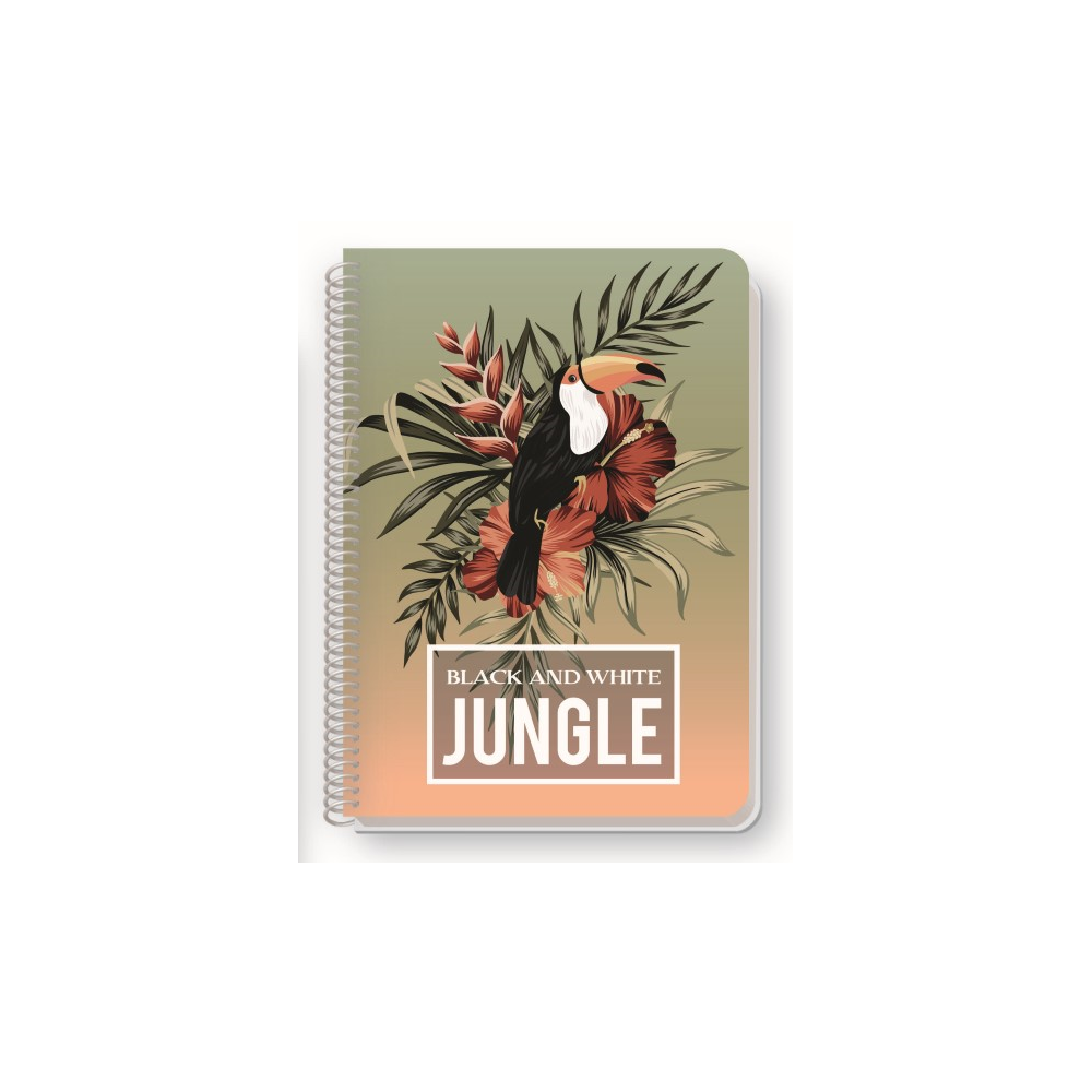 Meg Black & White - Τετράδιο Jungle B5, 3 Θέματα Toucan 105 Φύλλα 0028