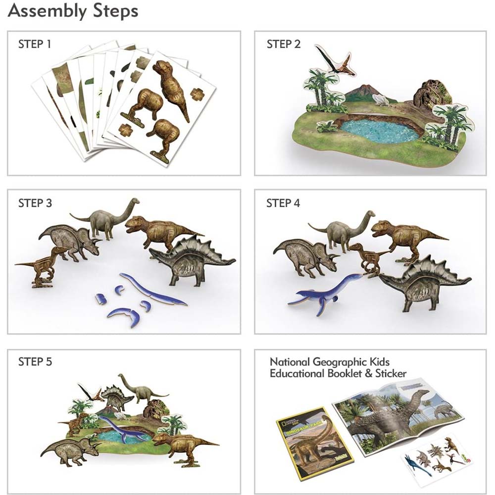 Cubic Fun - 3D Puzzle National Geographic, Dino Park 43 Pcs DS0973h