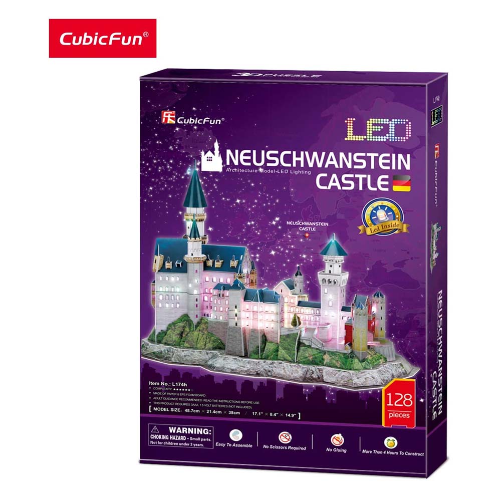Cubic Fun - 3D Led Puzzle NeuschWainstein Castle 128 Pcs L174h