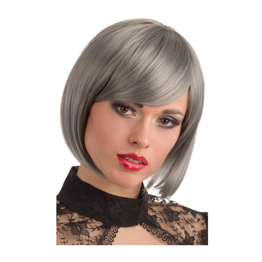 Carnival Toys - Περούκα Γκρι Καρέ Με Φράντζα Deluxe 02256