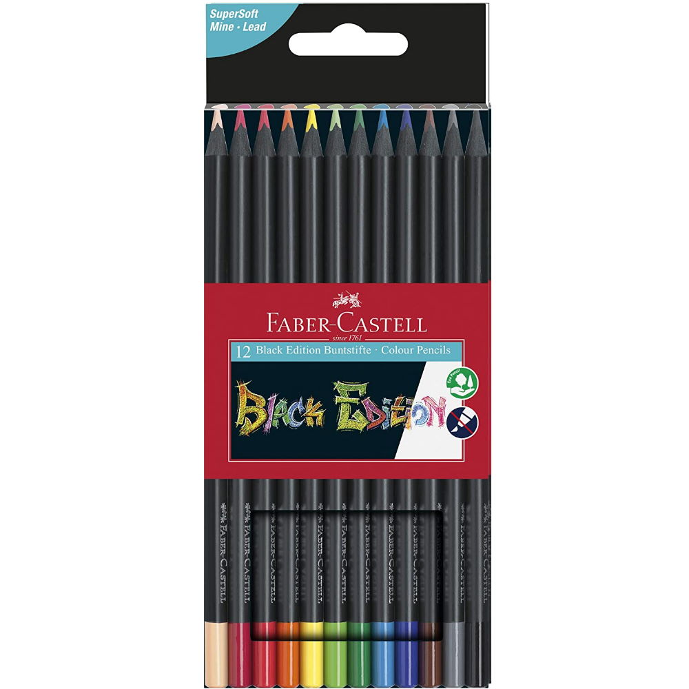 Faber Castell - Ξυλομπογιές Black 12 Τεμ 116412