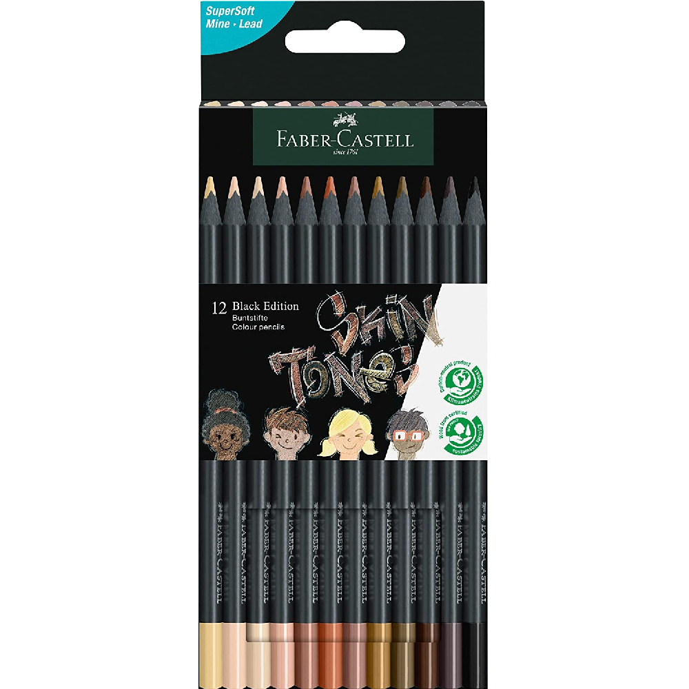 Faber Castell - Ξυλομπογιές Black Edition Skin Colours 12 Τμχ 116414