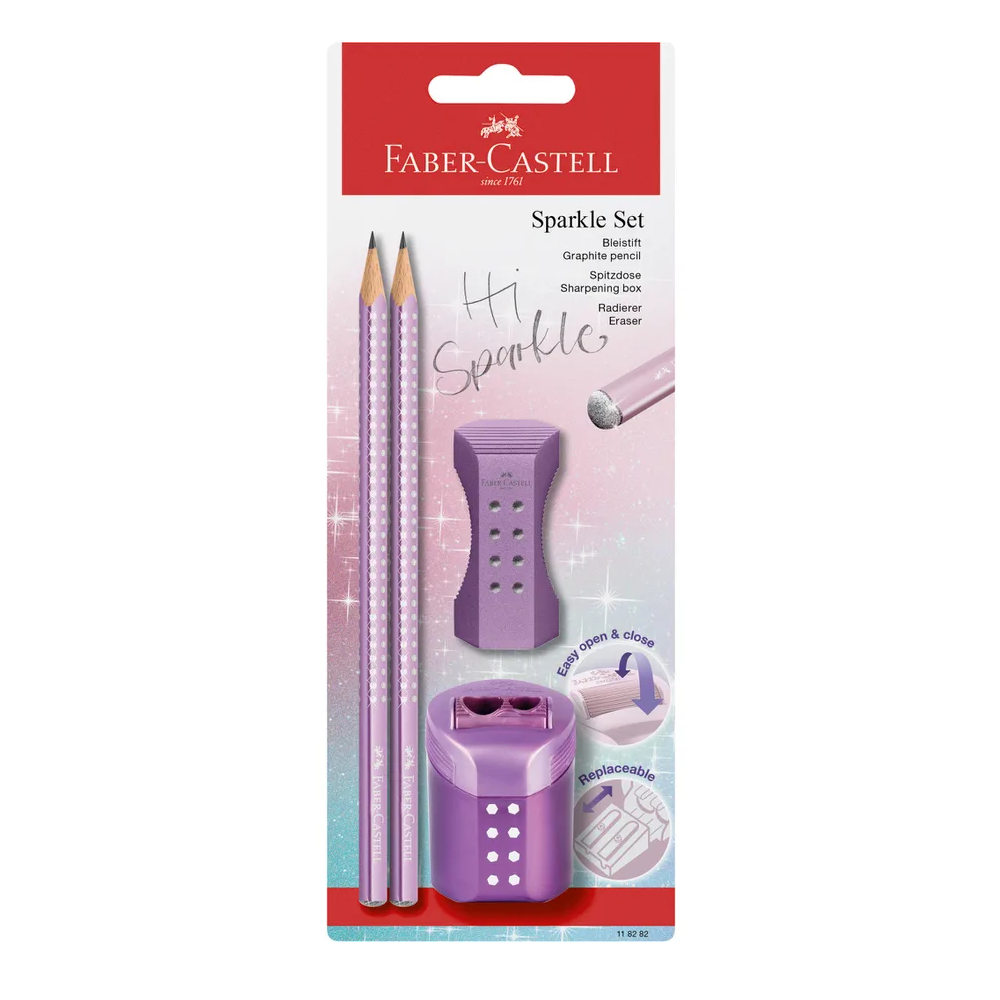 Faber Castell - Σετ Mολυβιών Grip Sparkle Roll On, Purple 118282