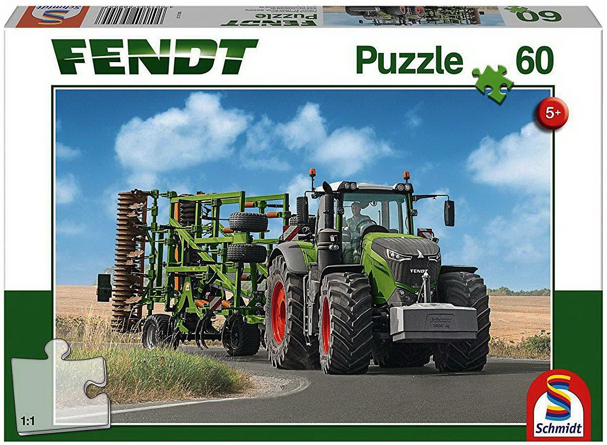 Schmidt Spiele – Puzzle Fendt 1050 Vario with Amazone Cenius Cultivator 60 Pcs 56255