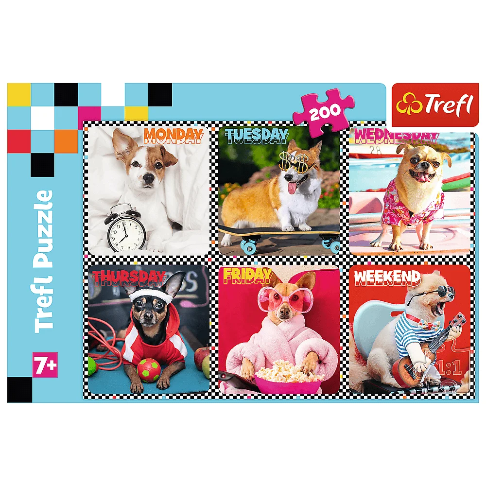 Trefl - Puzzle, Happy Dogs 200 Pcs 13279