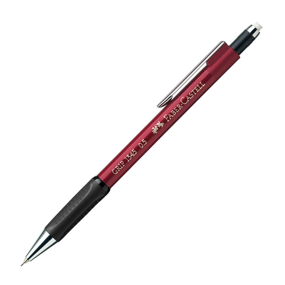 Faber Castell - Μηχανικό Μολύβι Grip 1345 Με Γόμα, 0.5mm Wine Red 134521