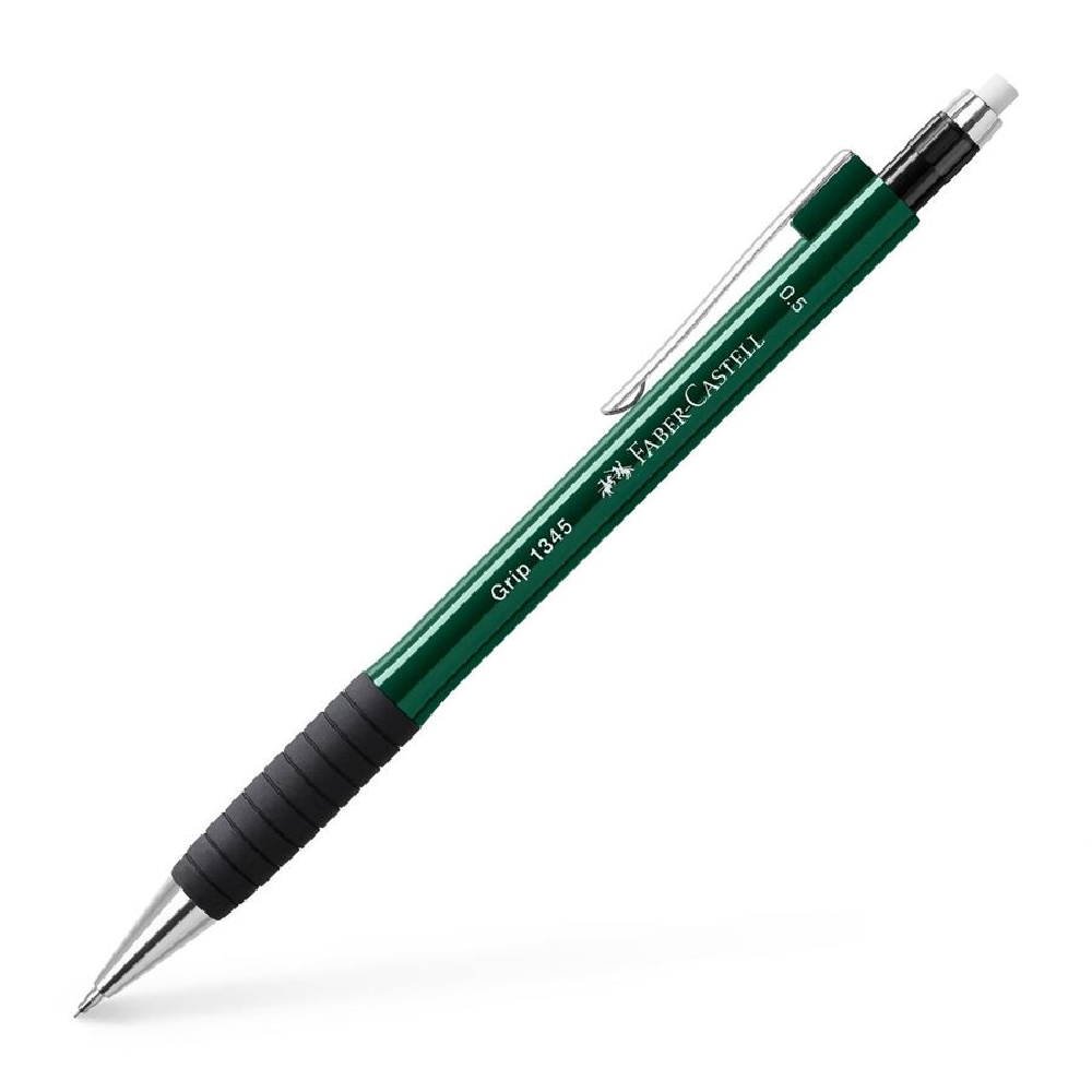 Faber Castell - Μηχανικό Μολύβι Grip 1345 Με Γόμα, 0.5mm Green 134563