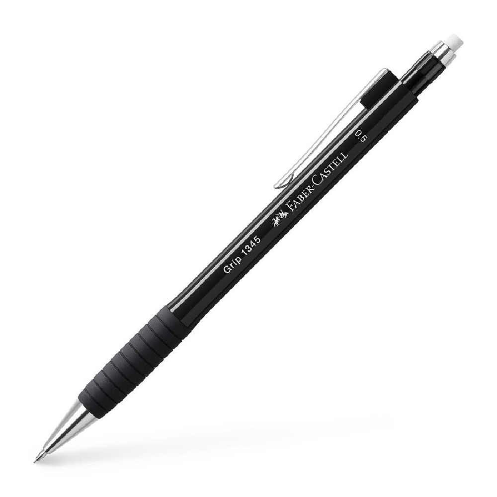 Faber Castell - Μηχανικό Μολύβι Grip1345 Με Γόμα, 0.5mm Black 134599