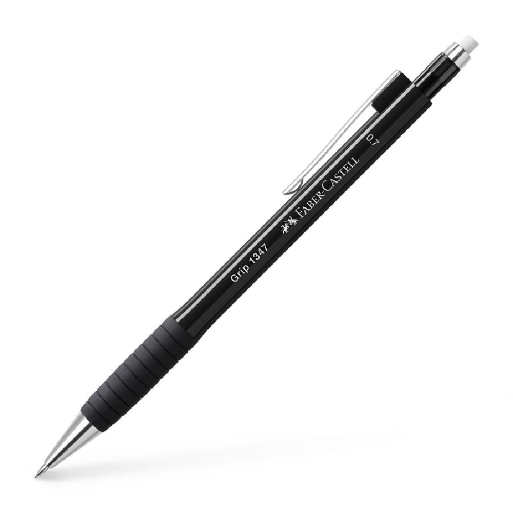 Faber Castell - Μηχανικό Μολύβι Grip1347 Με Γόμα, 0.7mm Black 134799