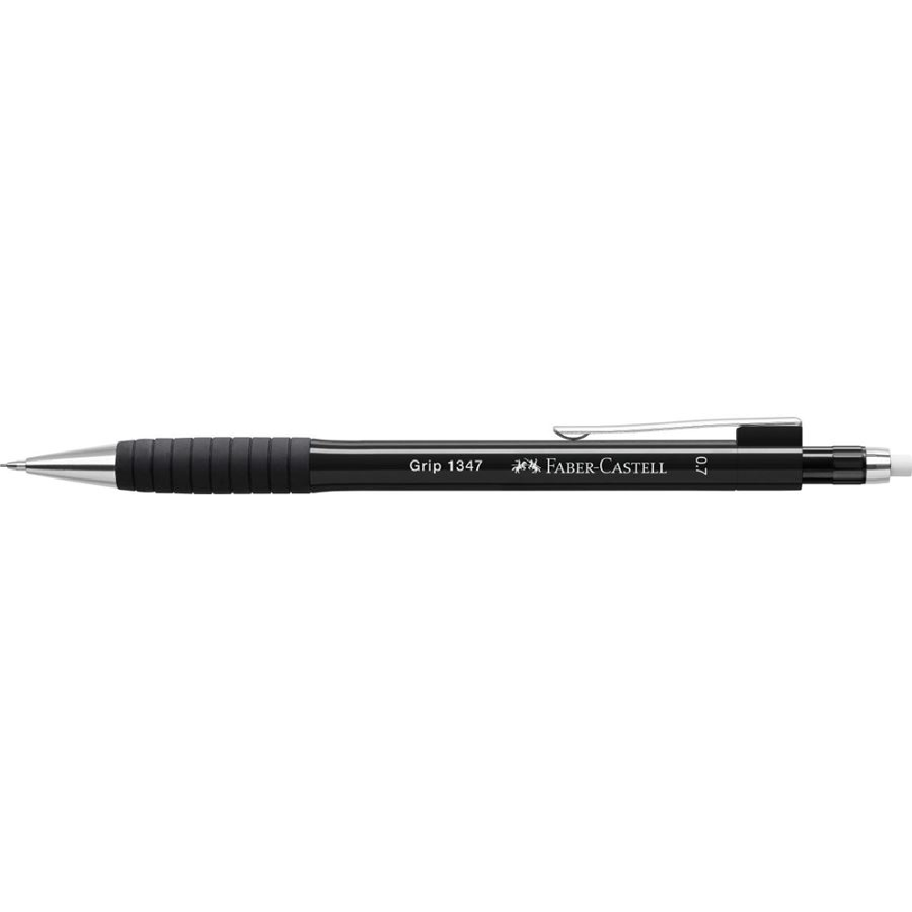 Faber Castell - Μηχανικό Μολύβι Grip1347 Με Γόμα, 0.7mm Black 134799