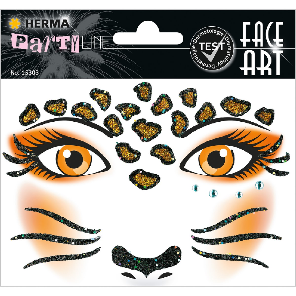Herma - Αυτοκόλλητα Face Art, Leopard 15303